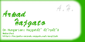 arpad hajgato business card